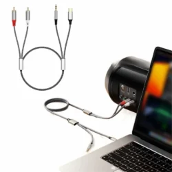 130/230/530cm 2 in 1 RCA Cable Y Splitter Cable Flexibility Audio Aux Adapter…