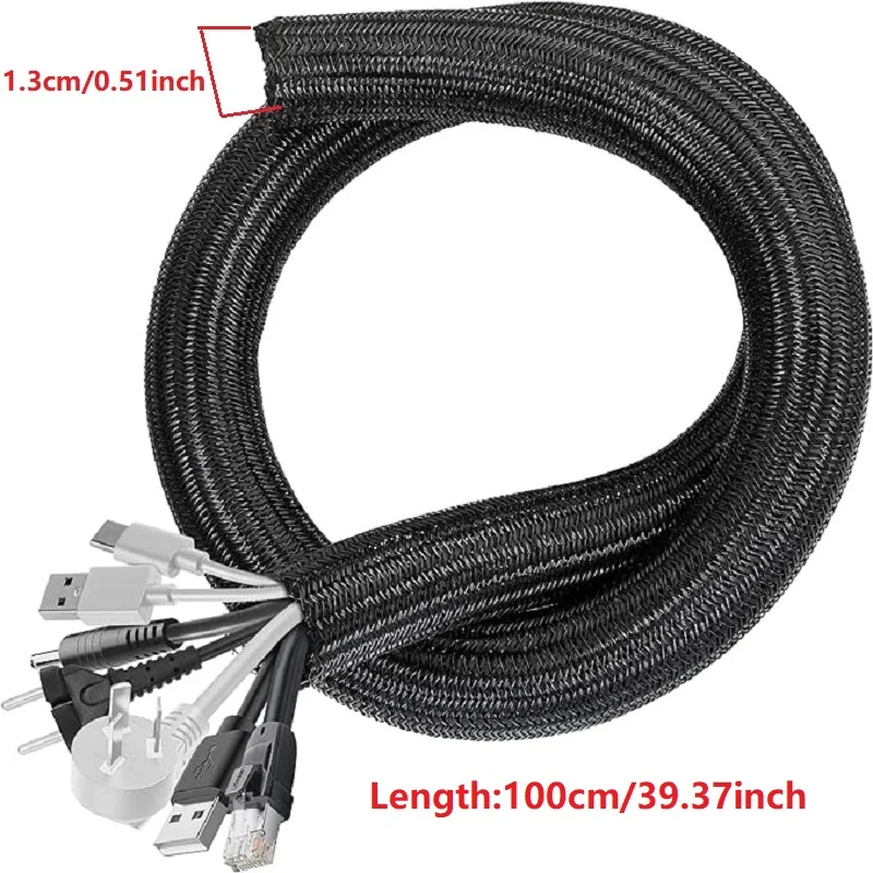 1M 3M 5M Braided Cable Sleeve PET Nylon Wrapping Cable Casing Cable Sleeves Wire… - Image 9