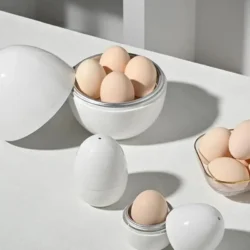 Microwave Eggs Steamer Boiler Cooker 1/4 Eggs Capacity Easy Quick 5 Minutes Hard…