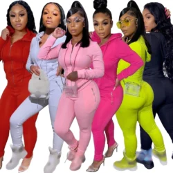 2 piece set women outfits tracksuit long sleeve sweatshirt pants two piece set…