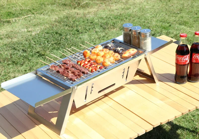 Stainless Steel Folding Barbecue Grill For Home And Outdoor Charcoal Kebabs… - Image 10