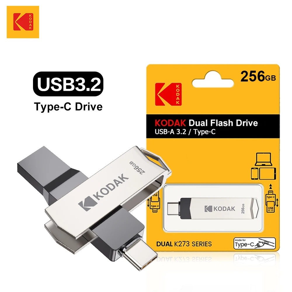 KODAK USB3.2 Type C Flash Drive 256GB 128GB 32GB Pendrive High Speed Dual Memory… - Image 2