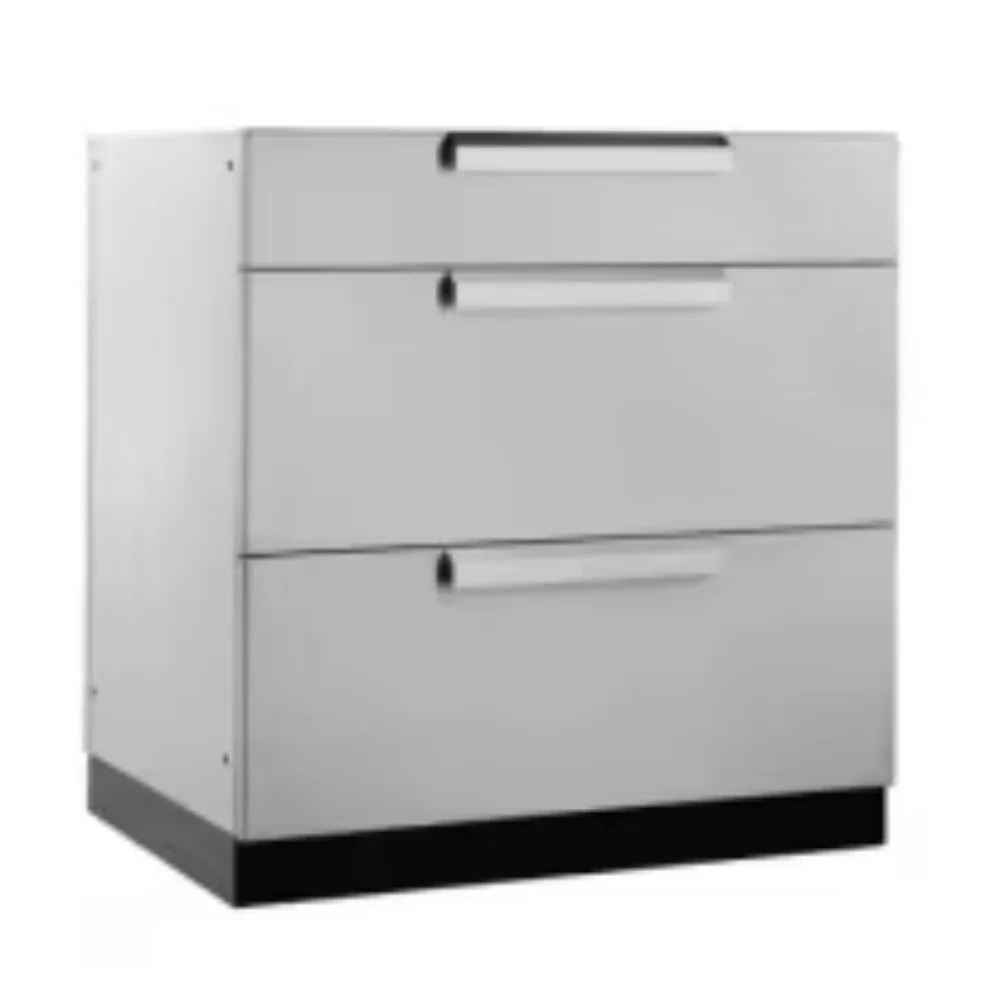 Outdoor Kitchen with Roof Cover Weather-Resistant BBQ Cabinet Set Stainless Steel Garden Kitchen Island with Grill Station - Image 3