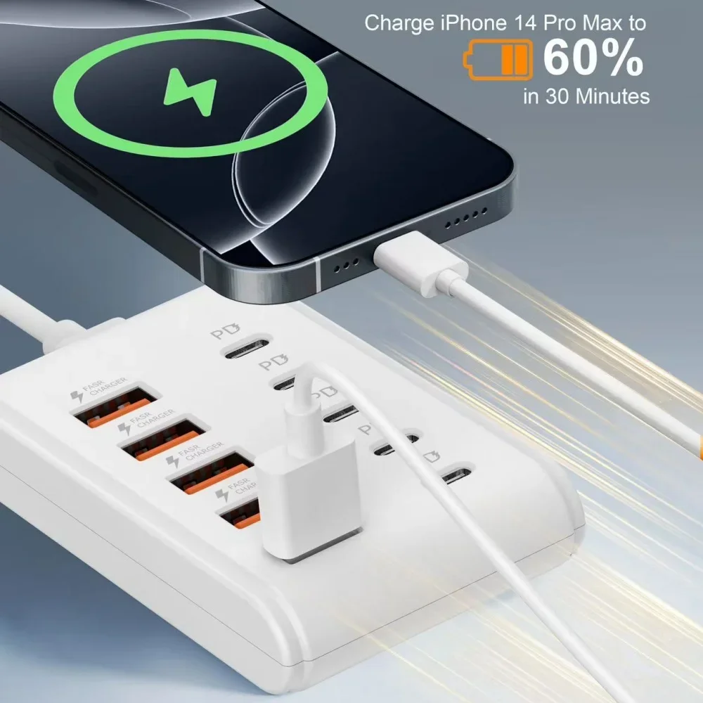 USB Charger Multi Ports Type C Fast Charging Power Socket Desktop Quick Charge… - Image 4