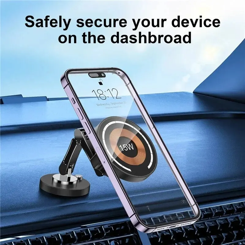 Magnetic Car Wireless Charger Stand Magnet Car Mount Fast Charging Station Phone… - Image 2