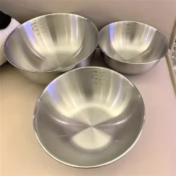 1-3 Stainless Steel Bowl Set with Scale for Cooking Baking Food Storage Large…