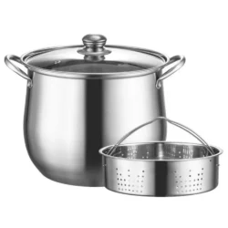 Large Stock Pot 5L with Lid - Stainless Steel Cookware Stockpot Healthy Cookware…