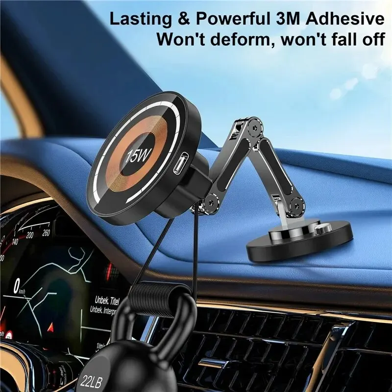 Magnetic Car Wireless Charger Stand Magnet Car Mount Fast Charging Station Phone… - Image 3
