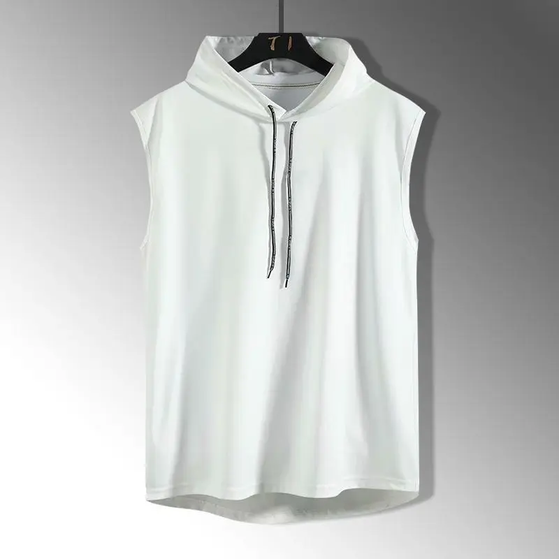 Solid Color 2023 Brand New Men's Tank Tops Vest Sleeveless Tees For Male Hooded Man Vests Tops Hip Hop Men Tank Top T shirt - Image 13