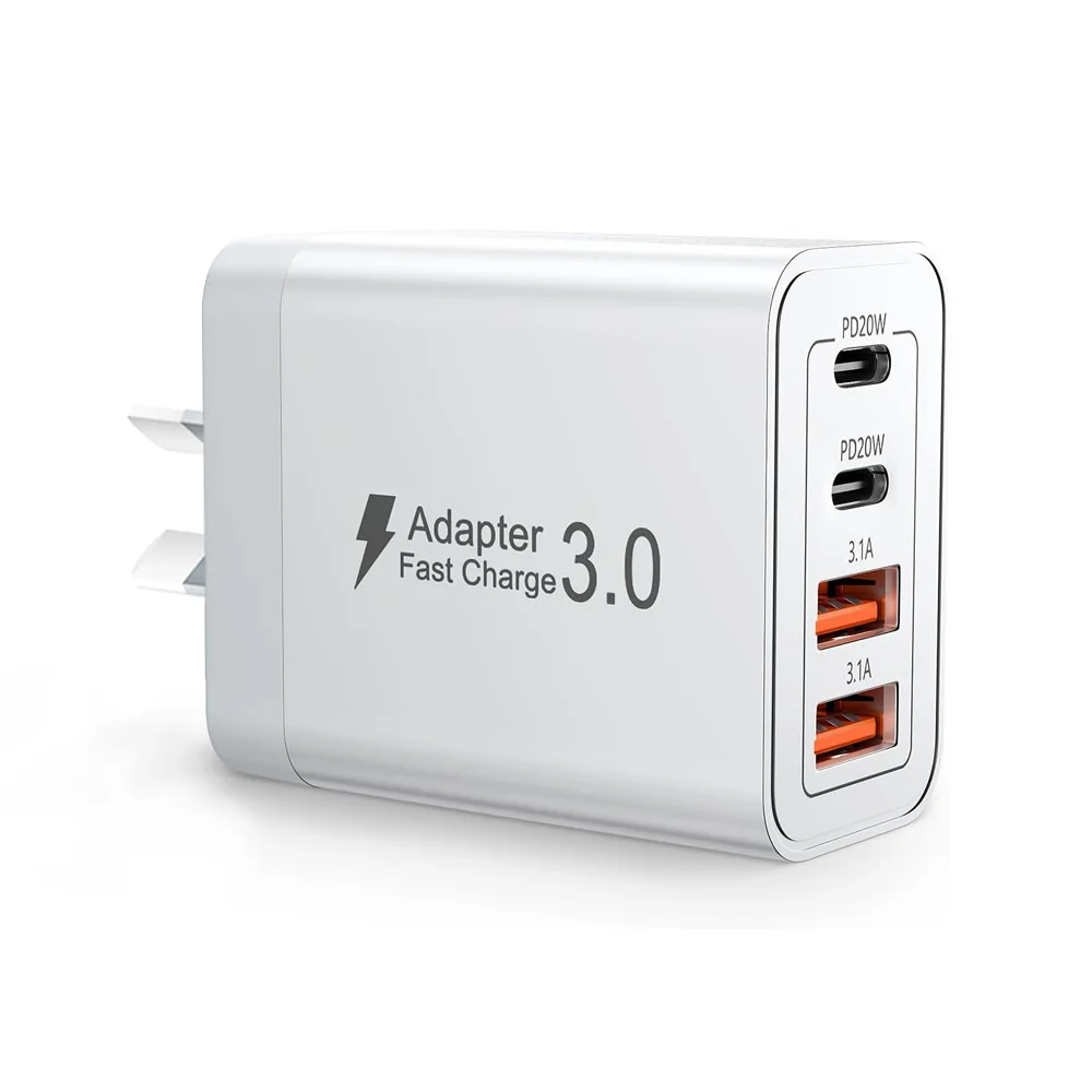 AU Wall Plug Travel Chargers, Multi-Port USB-C/USB-A Mobile Phone Charger, 40W PD…
