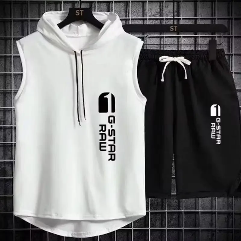 Men's track suit summer sportswear two-piece t-shirt shorts brand tracksuit… - Image 4