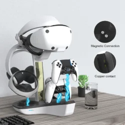 RGB Charging Dock for PS5 PS VR2 Headset Stand Controller Charger Station LED…