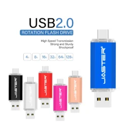 JASTER USB Flash Drive OTG Type C 2 IN 1 USB 2.0 Micro USB Pen Drive 128GB 64GB…