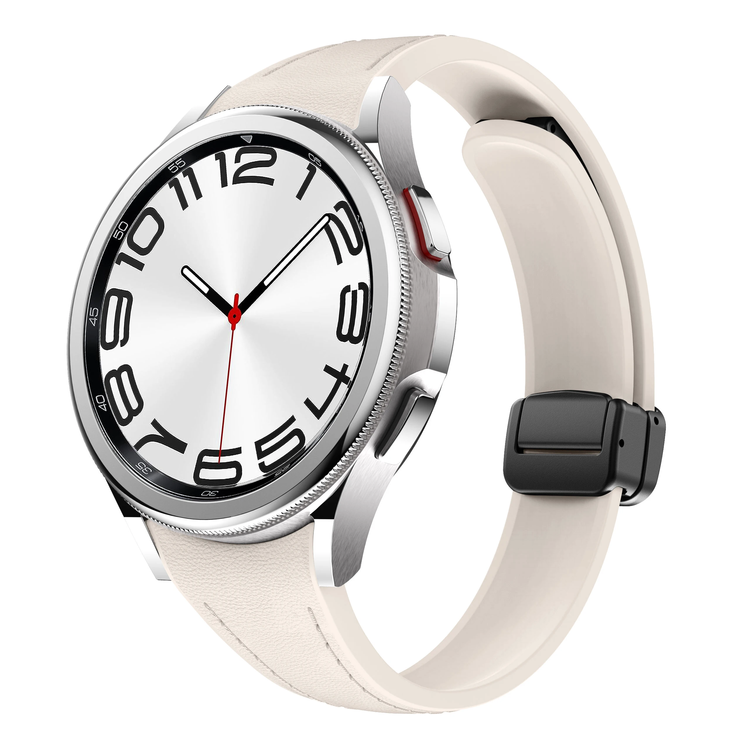 Genuine Leather+silicone Strap for Samsung Galaxy Watch 7 6 4 Classic 40mm 44mm 47mm Slim bracelet Galaxy Watch 5 Pro 45mm Strap - Image 3
