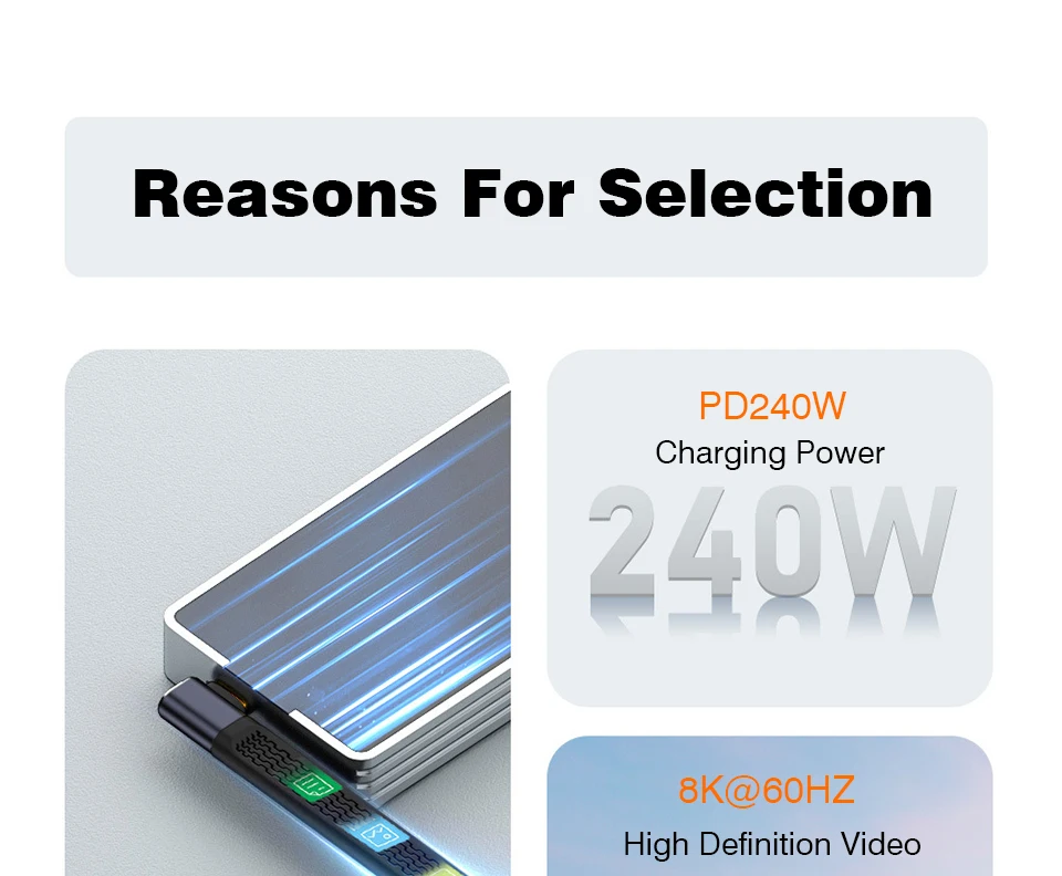 USB4 Elbow Short Cable 13.5cm Thunderbolt4 Type C Cable 40Gbps PD240W Charging… - Image 14