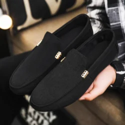 Men's Simple Solid-Color Loafers, Comfortable, Soft, Versatile, and Easy to Slip on