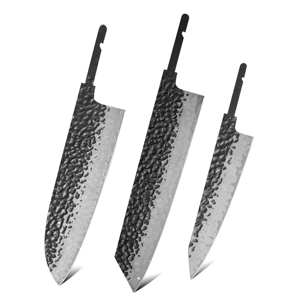 TURWHO 1-10 Pieces Japanese Chef Knife Blank Blade DIY Damascus Steel VG10 Core… - Image 23