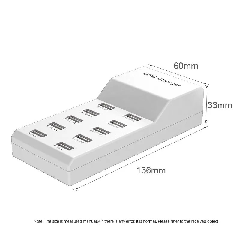 4/10-Ports USB Charging Station50W/10A Multi Port USB C Hub Charger for Cellphone… - Image 2