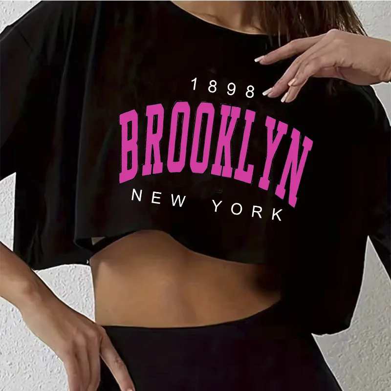 T Shirt Los Angeles Number 91 Brooklyn Graphic Round Neck Sports Crop T-shirt… - Image 11