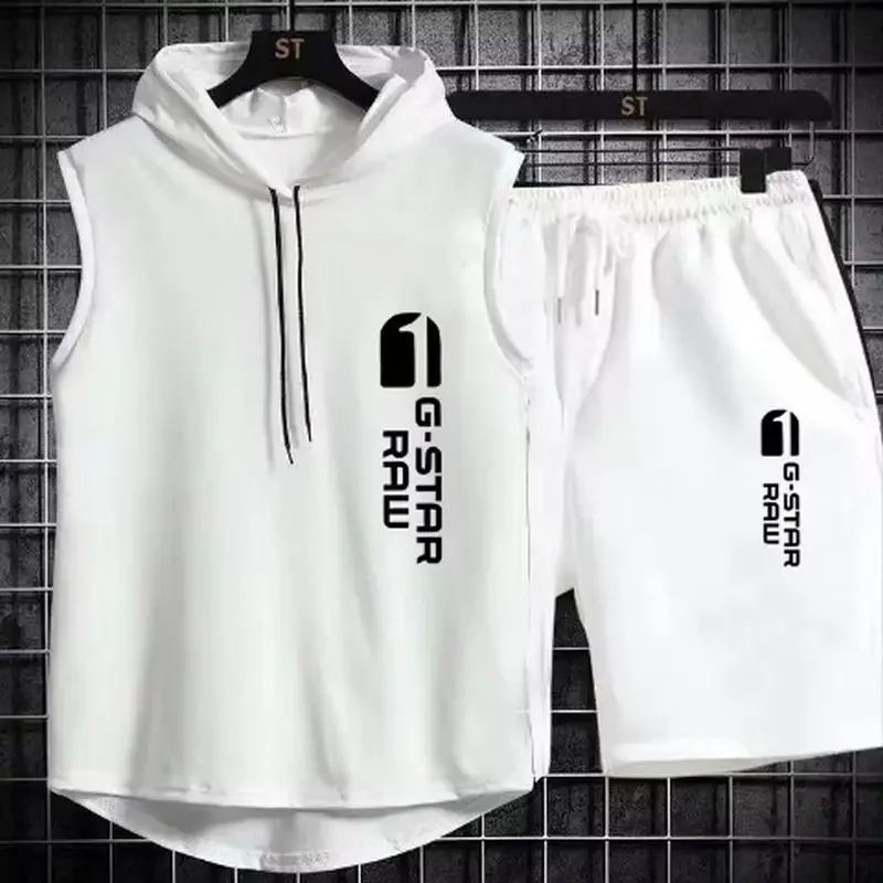 Men's track suit summer sportswear two-piece t-shirt shorts brand tracksuit… - Image 10