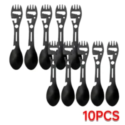Camping Utensils Set Stainless Steel Outdoor Survival Gear 5 in 1 Tableware Travel…