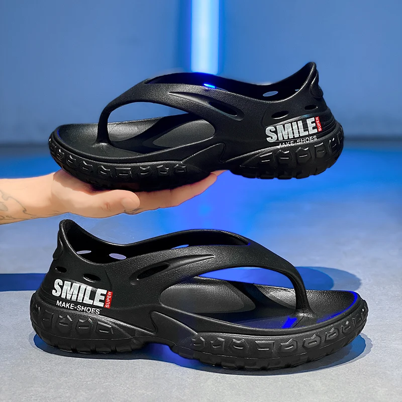 Fashion Mens Sandals Comfortable Soft Man Flip Flops Outdoor Beach Slippers Casual Non-slip Flat Shoes Lightweight Garden Shoes