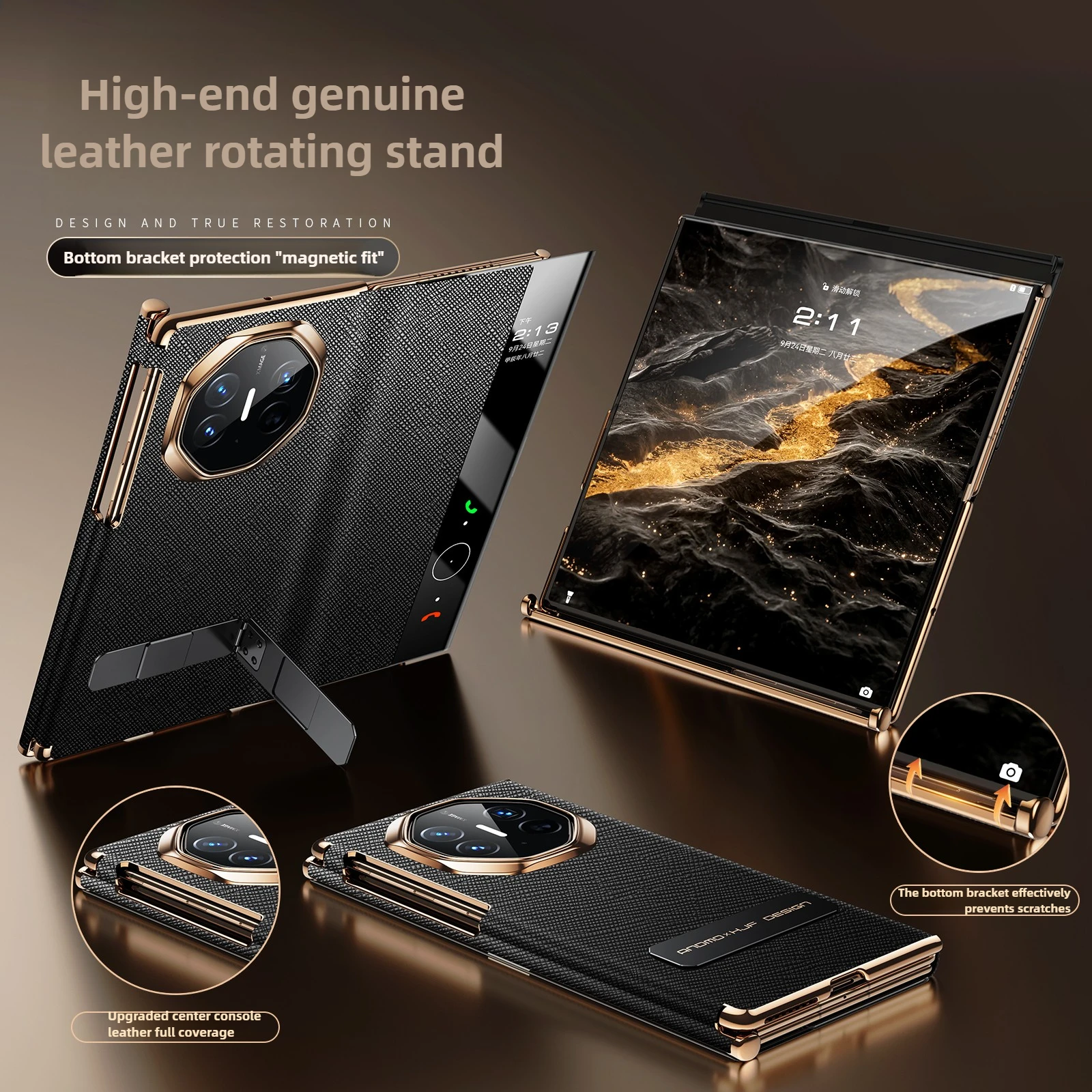Luxury Genuine Leather Flip Case for Huawei Mate XTs Case New Extraordinary Master Rotating Stand Full Case for Huawei Mate XT - Image 11