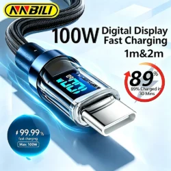 NNBILI USB to Type C Cable 120W Fast Charging Charger USB Type C to USB C Display…