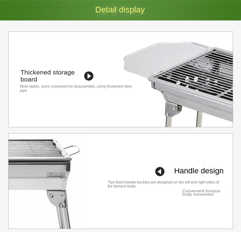 Household Barbecue Outdoor Thickened Stainless Steel Grill BBQ Wood Charcoal Grill… - Image 17