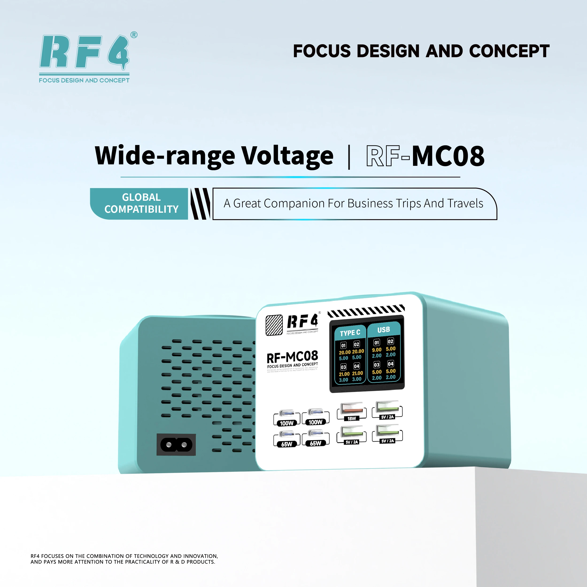 RF4 RF-MC08 Smart Multi-Port Charger Single Port Up To 100W Supports Laptop… - Image 6