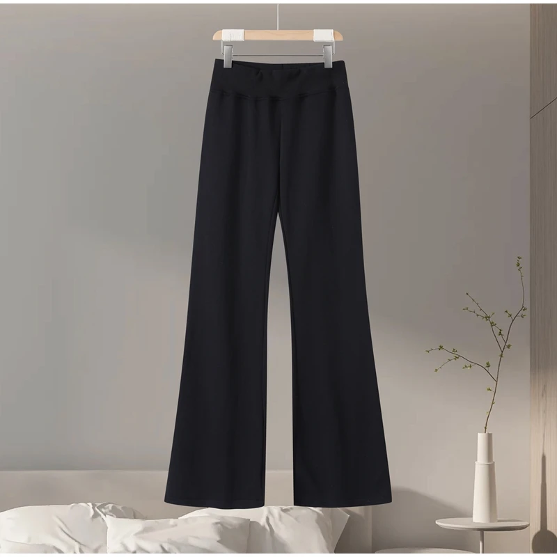 Zipper Plush Jacket Long Pants Lady Set Solid Color Lapel Jackets High Waist Slim… - Image 11