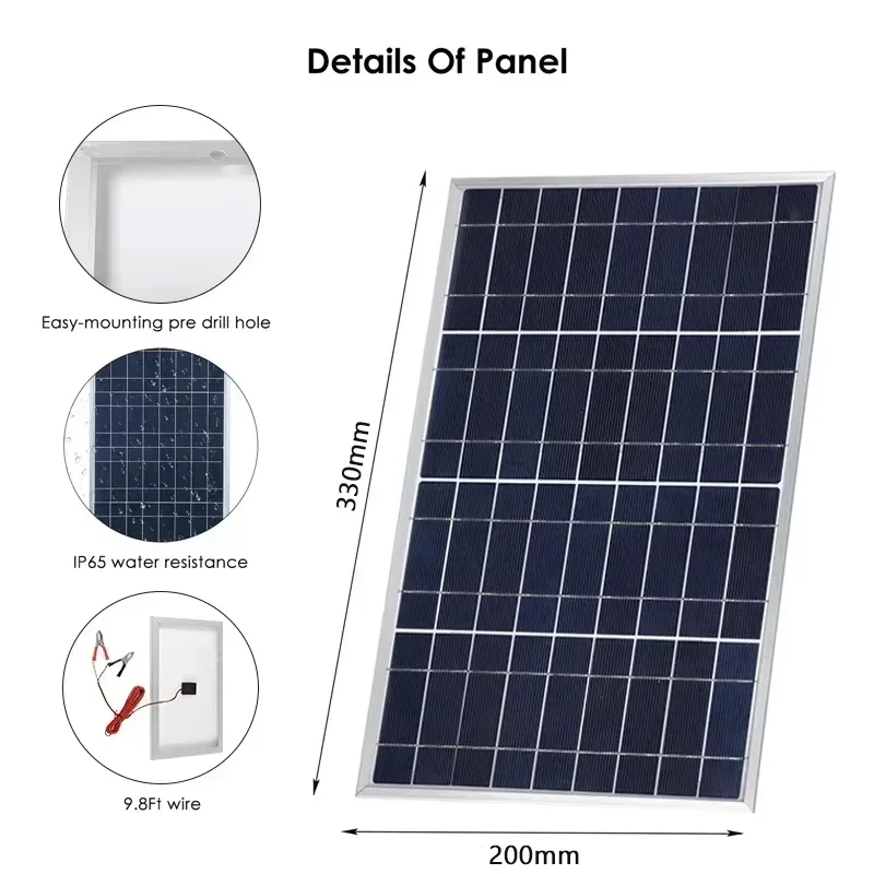 300W 12V Solar Panel Kit Complete Polycrystalline USB Power Portable Outdoor… - Image 5