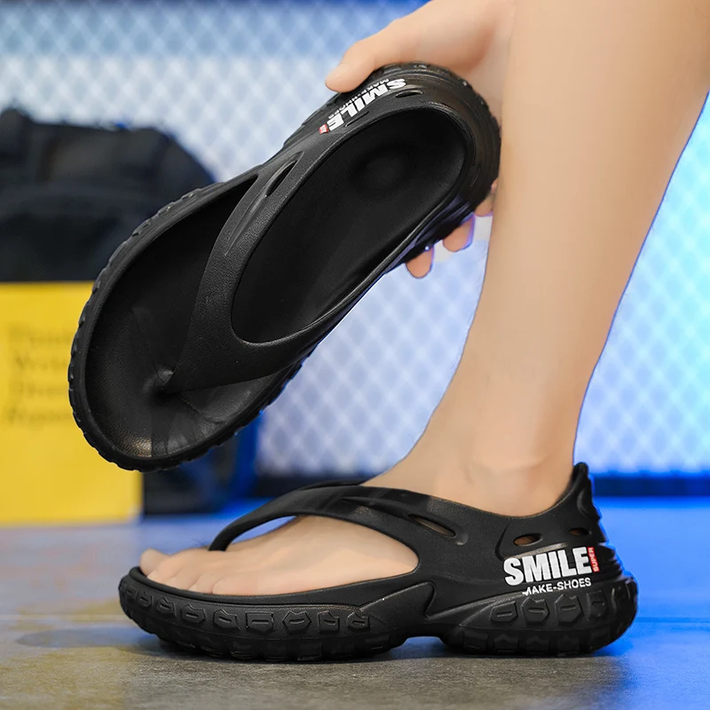 Fashion Mens Sandals Comfortable Soft Man Flip Flops Outdoor Beach Slippers Casual Non-slip Flat Shoes Lightweight Garden Shoes - Image 2