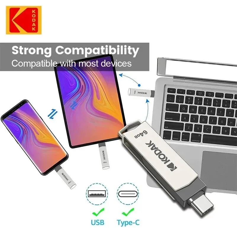 KODAK USB3.2 Type C Flash Drive 256GB 128GB 32GB Pendrive High Speed Dual Memory… - Image 3