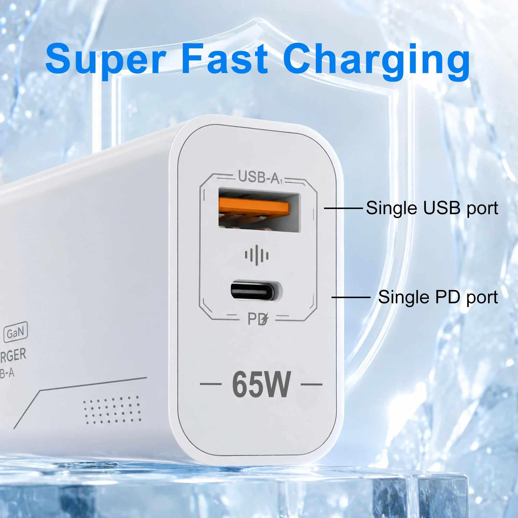 USB 65W GaN Charger 2-Port Fast Charging Charger Type C High Speed Charge Mobile… - Image 4
