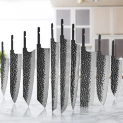 TURWHO 1-10 Pieces Japanese Chef Knife Blank Blade DIY Damascus Steel VG10 Core…