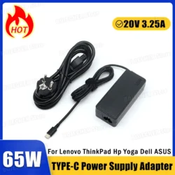 65W 20V 3.25A USB C Interface Power Supply Adapters For Lenovo ThinkPad Hp Yoga…