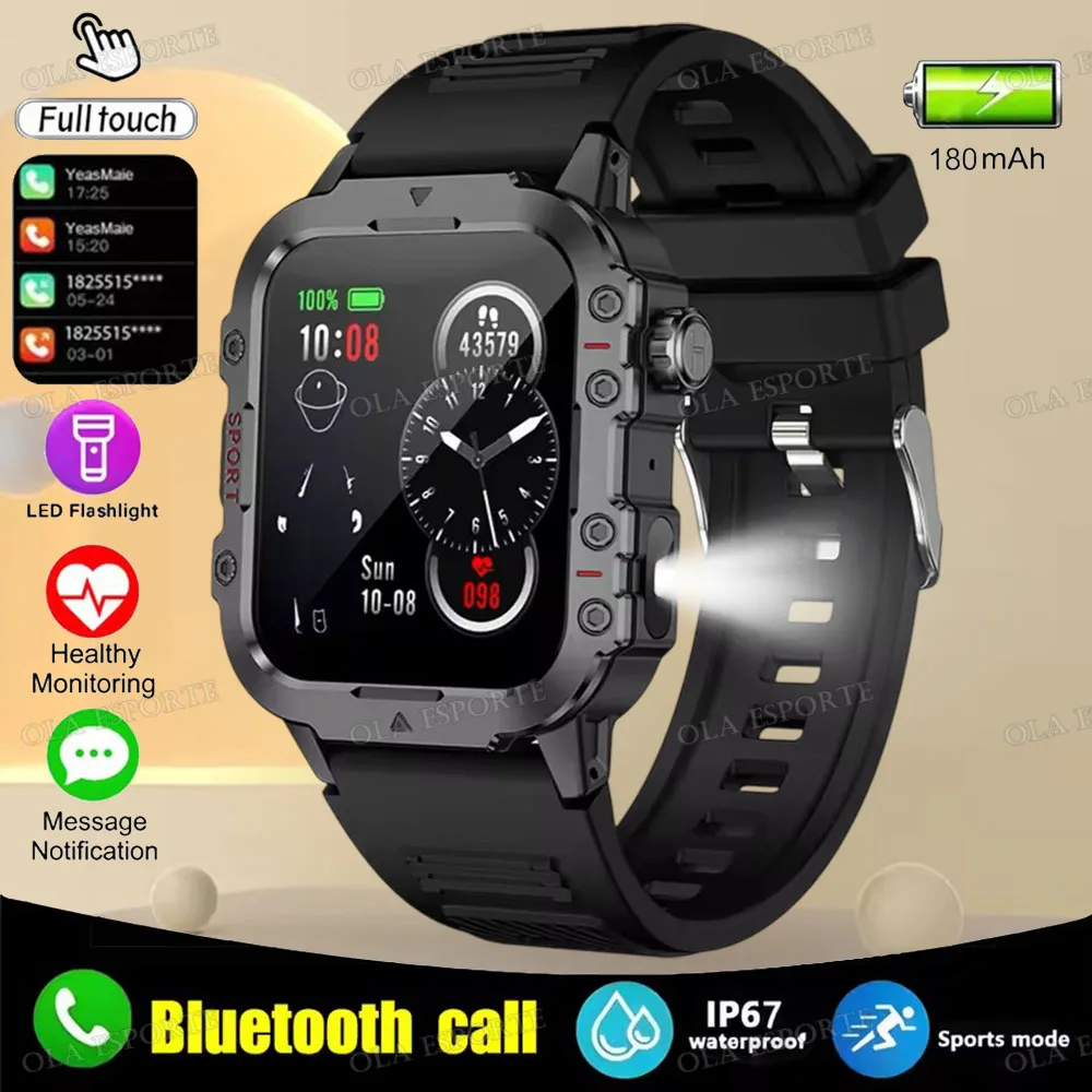 2025 New Military Smart Watch Men IP67 3ATM Waterproof Outdoor Sports Fitness Tracker Health Monitor 1.44" BT Call Smartwatch H1 - Image 8
