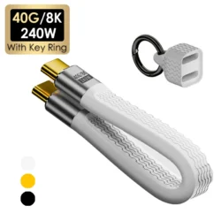 NEW 40Gbps 8K@60Hz PD 240W USB4 Type C to C Short E-Marker Cable Video Data…