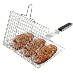 Folding Portable Outdoor Camping Stainless Steel BBQ Rack With Removable Handle…