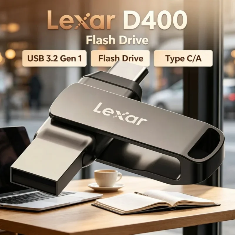 Lexar JumpDrive D400 Dual Slot USB Flash Drive Type C/A 32GB 64GB 128GB 256GB USB… - Image 2