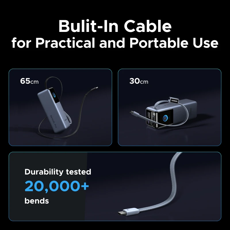 UGREEN Nexode Pro 200W 25000mAh Power Bank Retractable Cables Portable PD External… - Image 4
