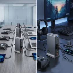 Multi-Device 1000W USB-C Hub Desktop Charger 10-Port PD3.1 GaN Fast Charging…