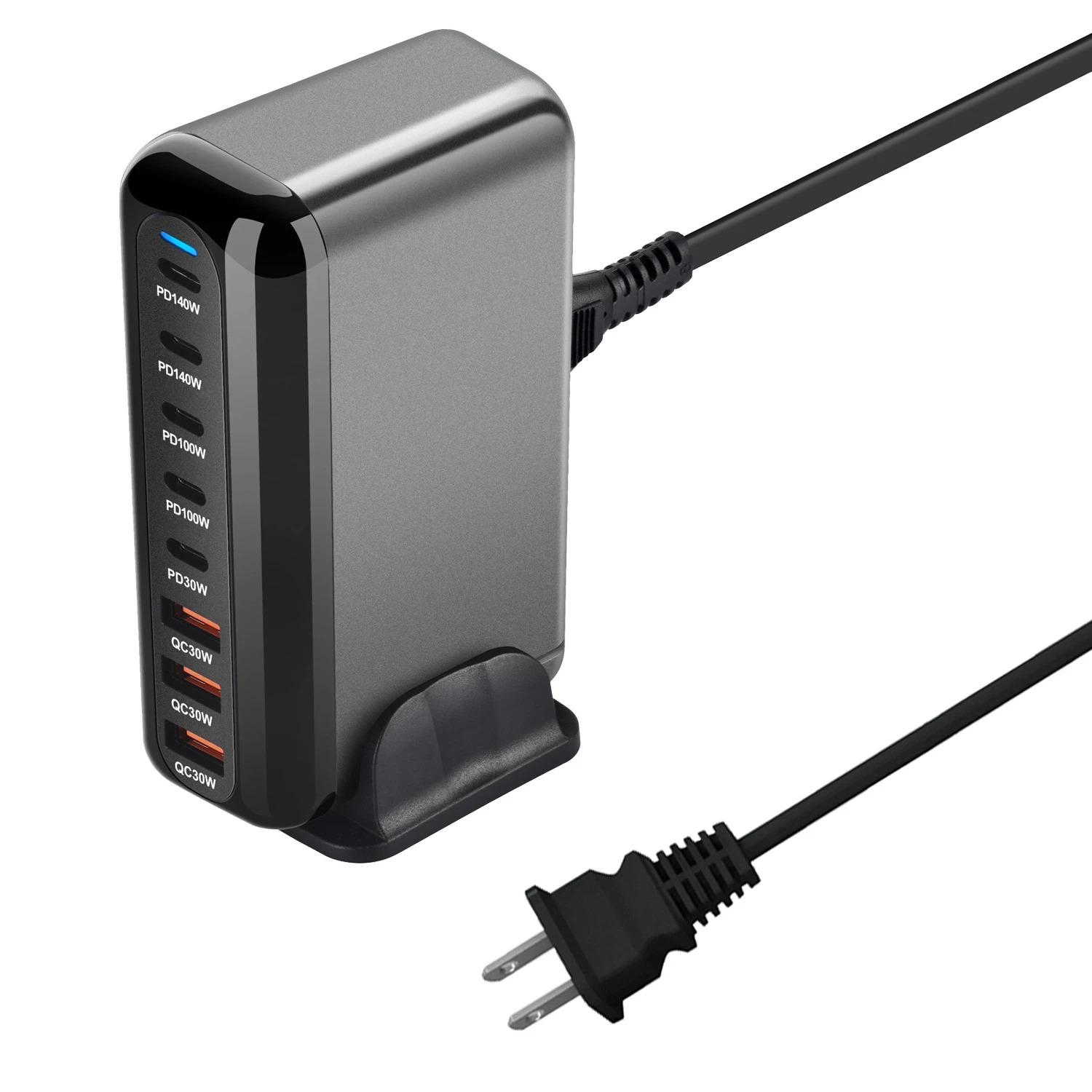 600W GaN 8-Port Fast Charging Station – 5 USB-C PD + 3 USB-A Charger - Image 8