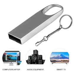 JASTER Metal USB Flash Drive 128GB Free Key Ring Chain Memory Stick 64GB Business…