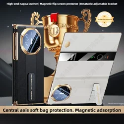 Luxury Genuine Leather Flip Case for Huawei Mate XTs Case New Extraordinary Master Rotating Stand Full Case for Huawei Mate XT