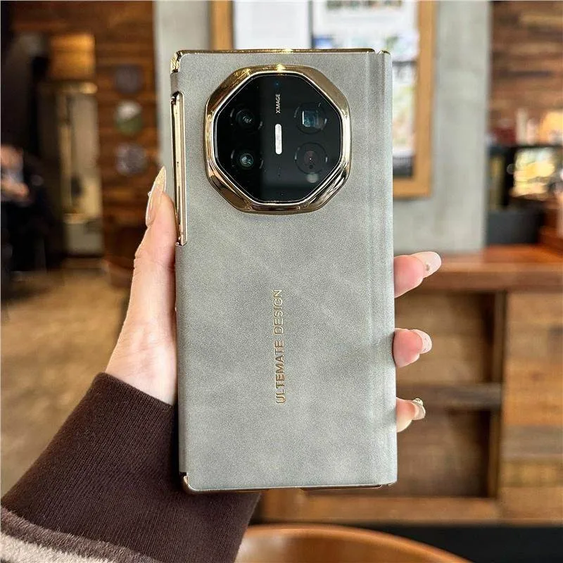 For Huawei Mate XT XTS Ultimate Case Extraordinary Master Lettering Luxury Lambskin Leather Skin-Friendly Drop-Proof Cover Funda - Image 9
