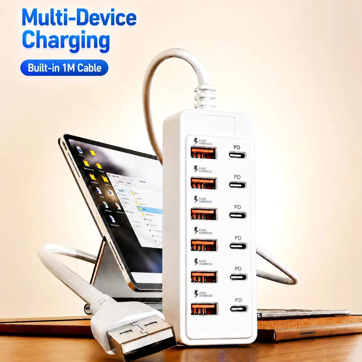 12-Port USB Charger 6 USB-A 6 USB-C Desktop Charging Station Fast Charger Multi… - Image 2