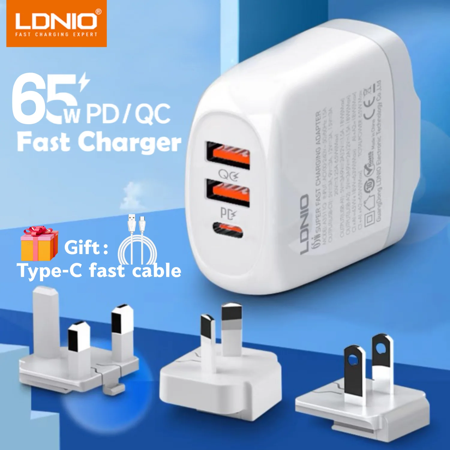 65W GaN USB C Charger LDNIO Type C USB Charger PD QC PPS Wall Power Adapter…