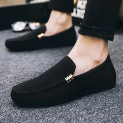 Men's Loafers Men Casual Shoes Canvas Slip On Fashion Loafers for Male Luxury Dress Driving Shoes Formal Wedding Party Flats